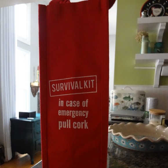 Wine Gift Bag Lined Canvas Funny - Picture 1 of 2